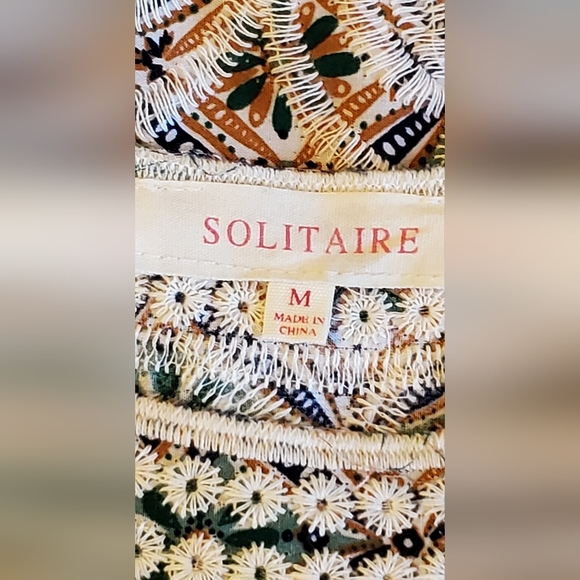 Anthropologie -Solitaire Crochet Knit Lace Boho Top Flared Sleeves Size Medium - Picture 2 of 6